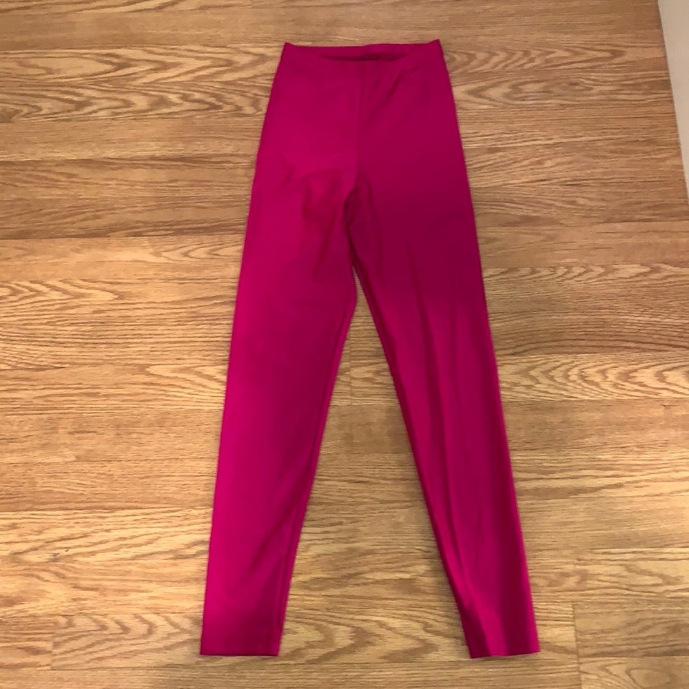 American Apparel Barbie hot pink nylon tricot leggings S XS